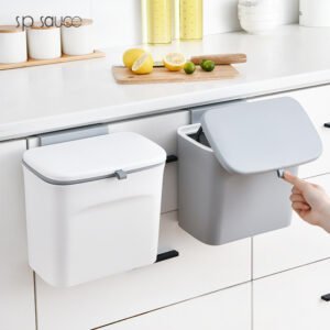 Lixeira de Cozinha com Suporte para Montagem na Parede ou Embaixo da Pia