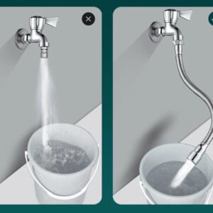 Extensor de Mangueira Flexível para Torneira em Aço Inoxidável - Adaptador Universal Anti-Splash - Tubo Rotativo 360 Graus Livre - Imagem 5