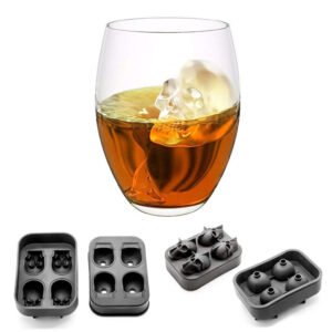 Forma de Gelo e Chocolate em Silicone 3D Caveira Preto - Imagem 3