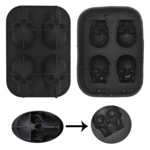 Forma de Gelo e Chocolate em Silicone 3D Caveira Preto - Imagem 6