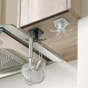 Organizador de Cozinha Giratório 360° - Suporte de Armário com 6 Ganchos - Imagem 6