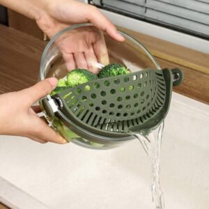 Escorredor de Silicone para Cozinha com Clipe para Panela ou Recipiente - Imagem 1