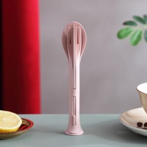 Conjunto de Talheres de Viagem 3 em 1 em Estilo Japonês com Talheres de Palha de Trigo - Imagem 8