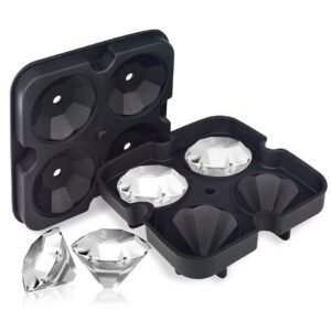 Forma de Gelo de Diamante Reutilizável em Silicone - Bandeja de Gelo de Uísque para Resfriar Coquetéis, Empilhável, Flexível e Seguro - Imagem 1