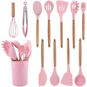 Conjunto de Utensílios de Cozinha em Silicone e Madeira - Imagem 12