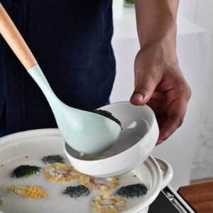Conjunto de Utensílios de Cozinha em Silicone e Madeira - Imagem 3