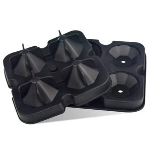 Forma de Gelo de Diamante Reutilizável em Silicone - Bandeja de Gelo de Uísque para Resfriar Coquetéis, Empilhável, Flexível e Seguro - Imagem 3