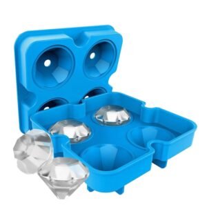 Forma de Gelo de Diamante Reutilizável em Silicone - Bandeja de Gelo de Uísque para Resfriar Coquetéis, Empilhável, Flexível e Seguro - Imagem 2