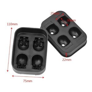 Forma de Gelo e Chocolate em Silicone 3D Caveira Preto - Imagem 7