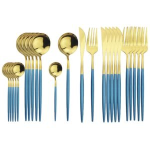 Conjunto de Talheres Elegante de 24 Peças em Várias Cores - Imagem 8