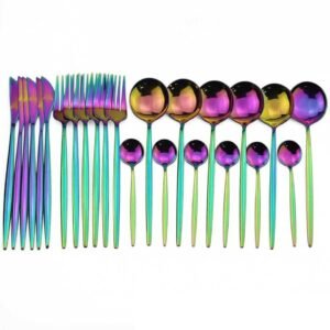 Conjunto de Talheres Elegante de 24 Peças em Várias Cores - Imagem 17